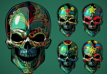 Dia de Los Muertos Sugar Skull Vectors - Kostenloses vector #145101